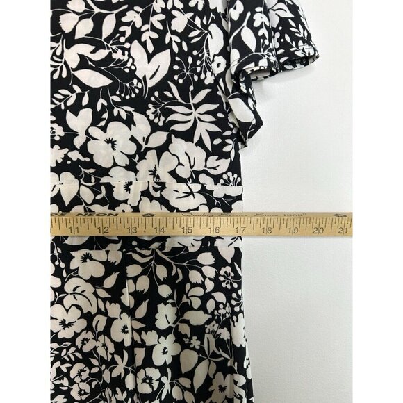 Chaps Woman Black Empire Waist  Fit & Flare Stretch Dress Short Sleeve Size XL - Picture 7 of 11